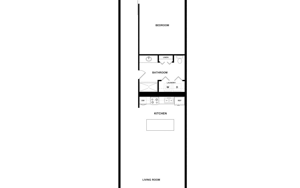 1 Bedroom - 1 bedroom floorplan layout with 1 bathroom and 1855 square feet (2D)